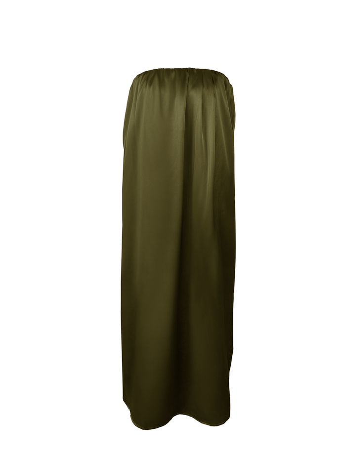 Gold Hawk Layla Pleated Long Dress Dark Olive