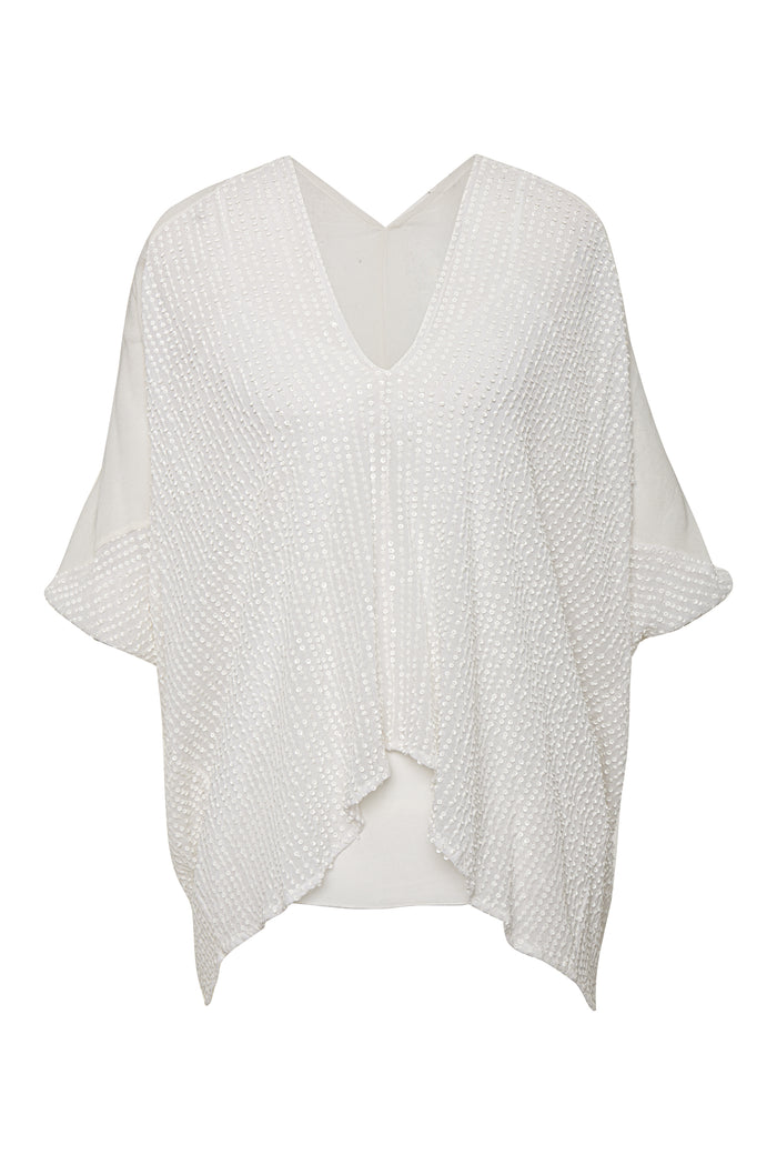 gold hawk Liza Sequin Drape Top