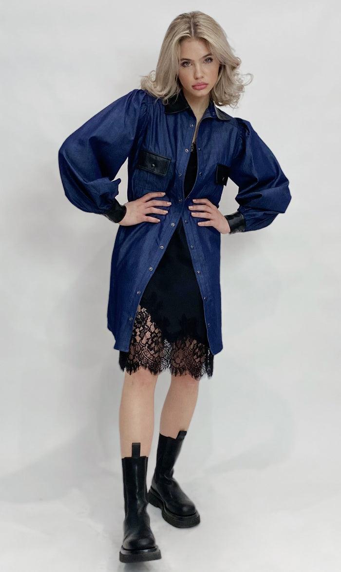Gold Hawk Lizzy Denim Tencel Shirt Dress