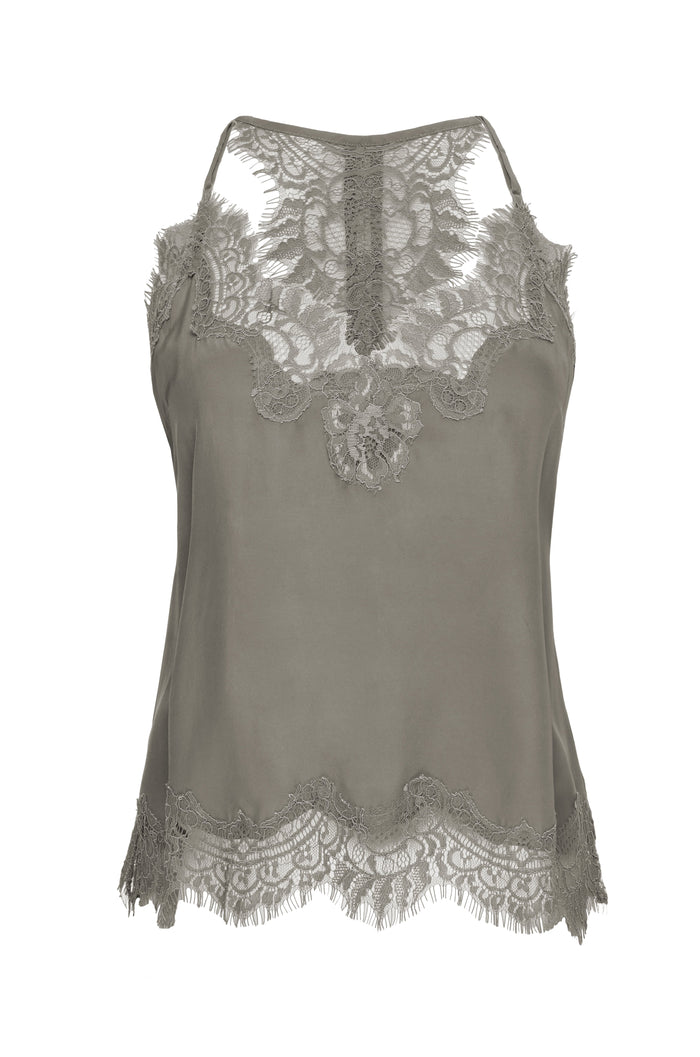 gold hawk Lucy Crop Cami Chateau Grey