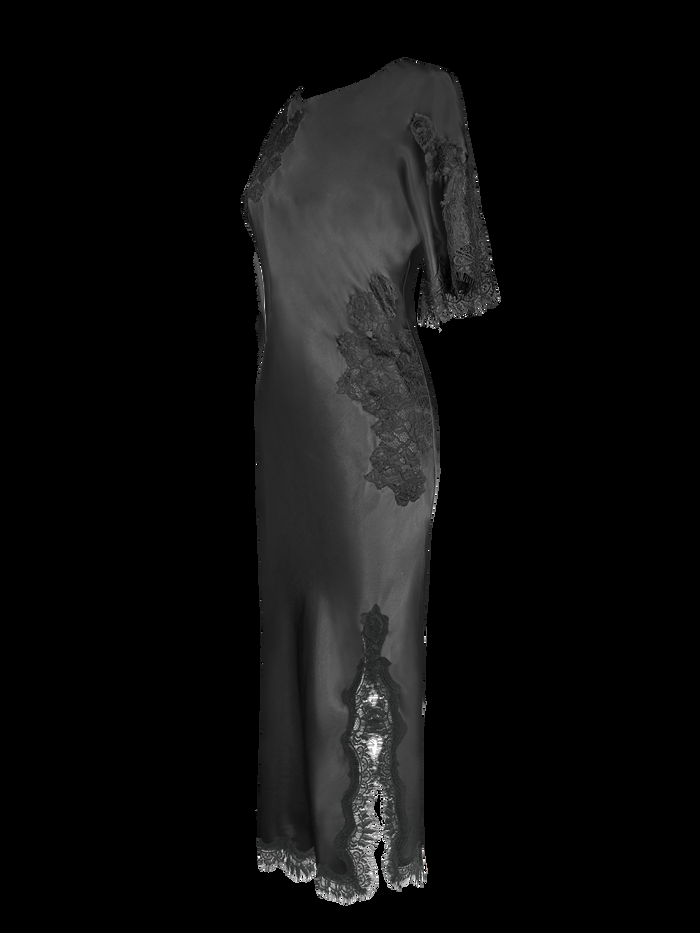 Gold Hawk Luna Long Bias Dress - Black