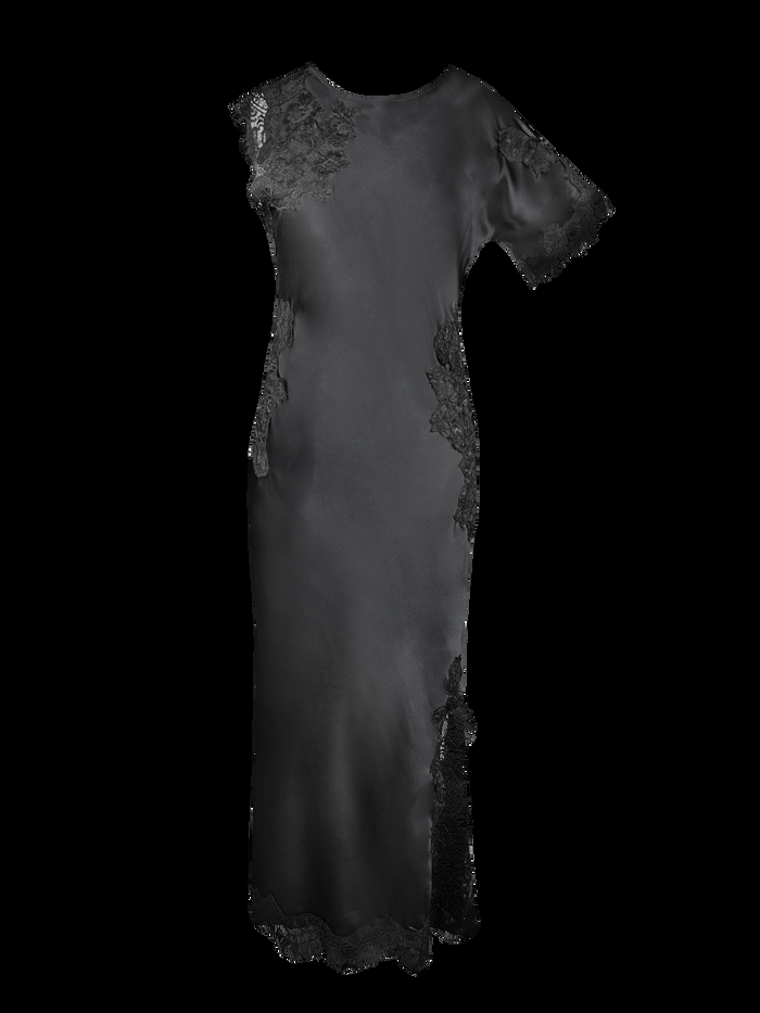 gold hawk Luna Long Bias Dress - Black