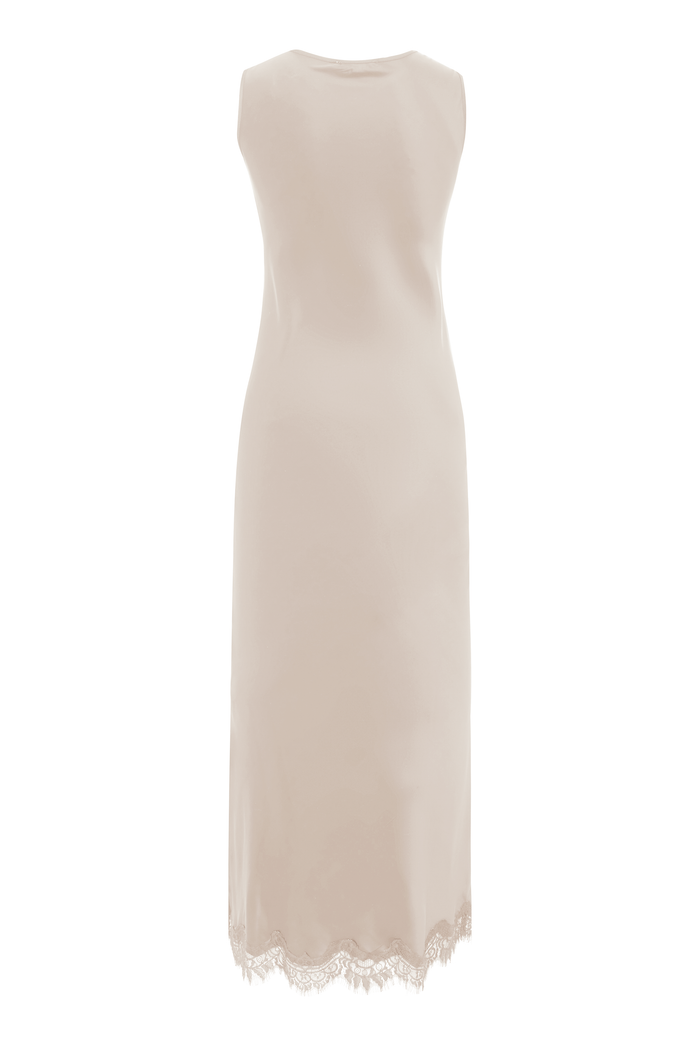 Gold Hawk Luna Sleeveless Long Bias Dress - Pearl