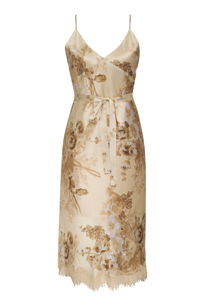 Gold Hawk Napa Chloe Printed Dress Raffia