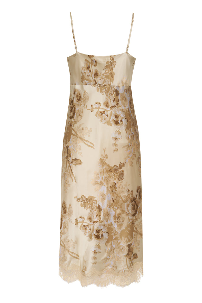Gold Hawk Napa Chloe Printed Dress Raffia