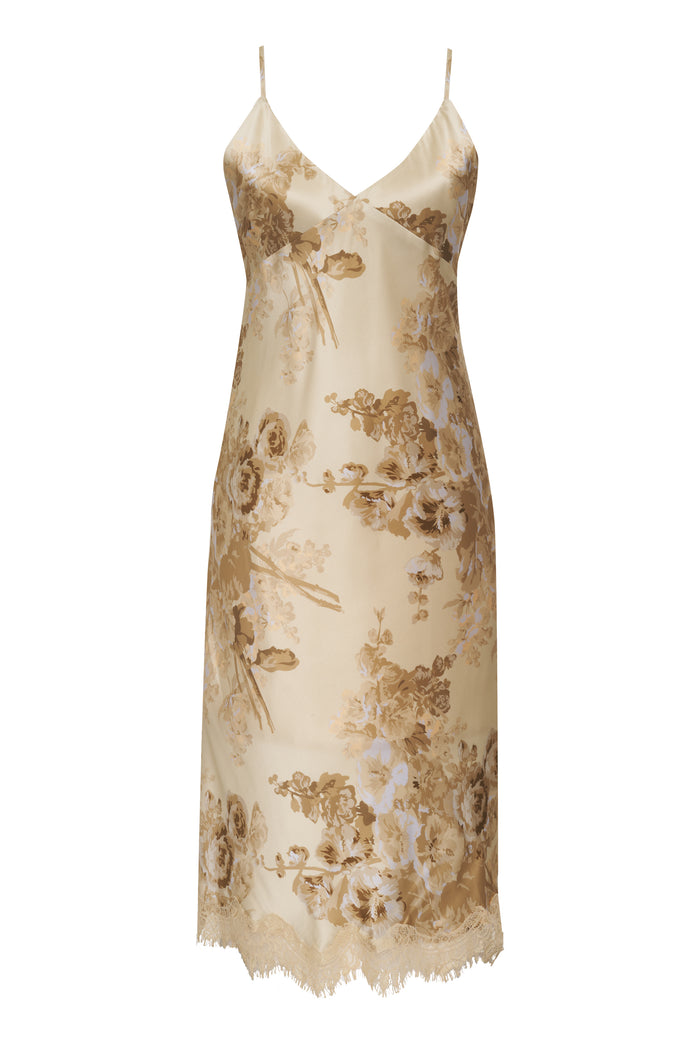 gold hawk Napa Chloe Printed Dress Raffia