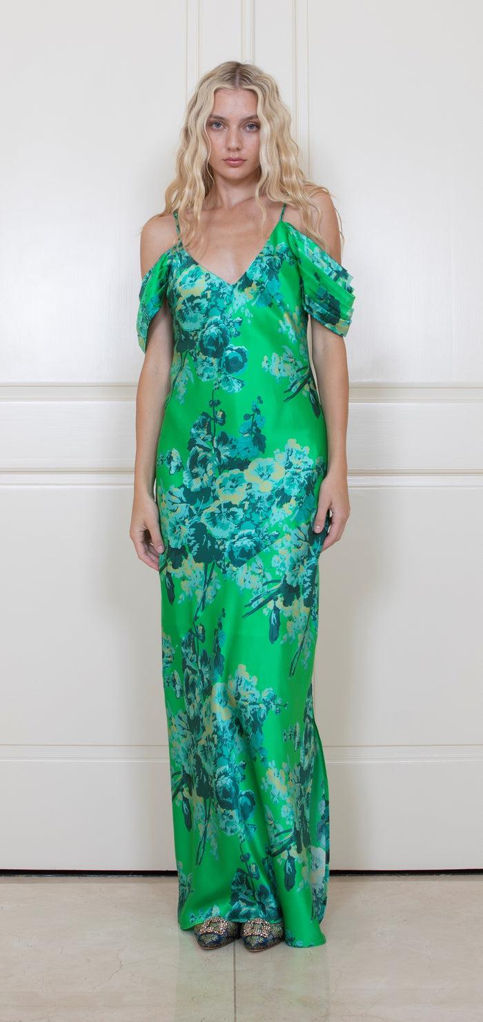 Gold Hawk Napa Noa Long Slip Dress Apple Green