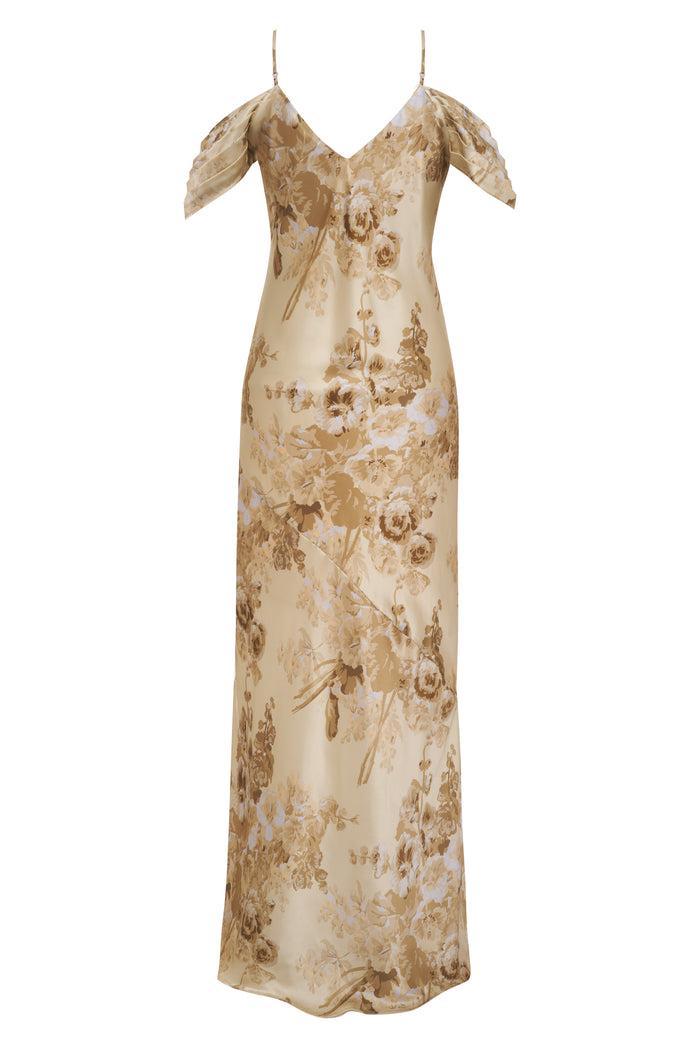 Gold Hawk Napa Noa Long Slip Dress Raffia