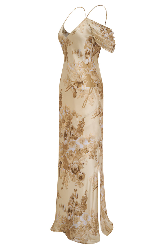 Gold Hawk Napa Noa Long Slip Dress Raffia