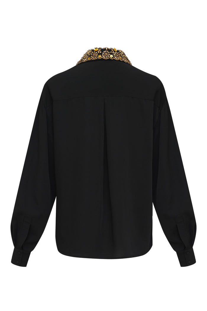 Gold Hawk Now 60% OFF -Embellished Collar Shirt