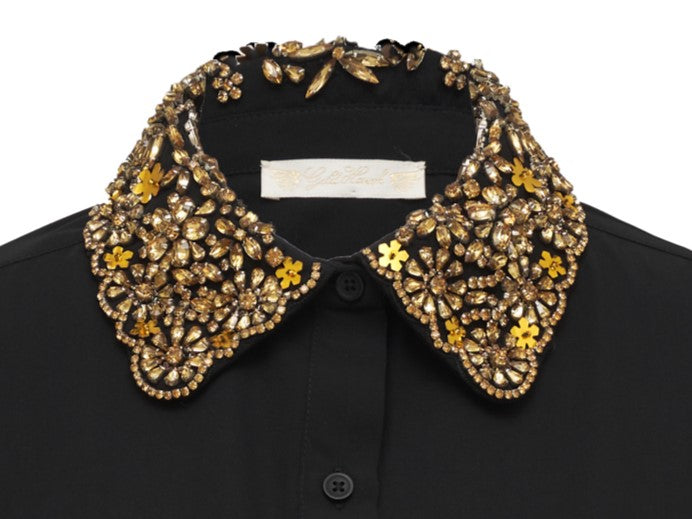 Gold Hawk Now 60% OFF -Embellished Collar Shirt
