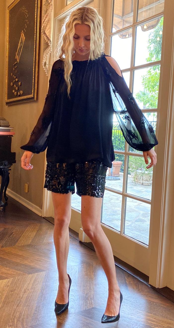 Gold Hawk Now 60% OFF - Lexi Sequin Short