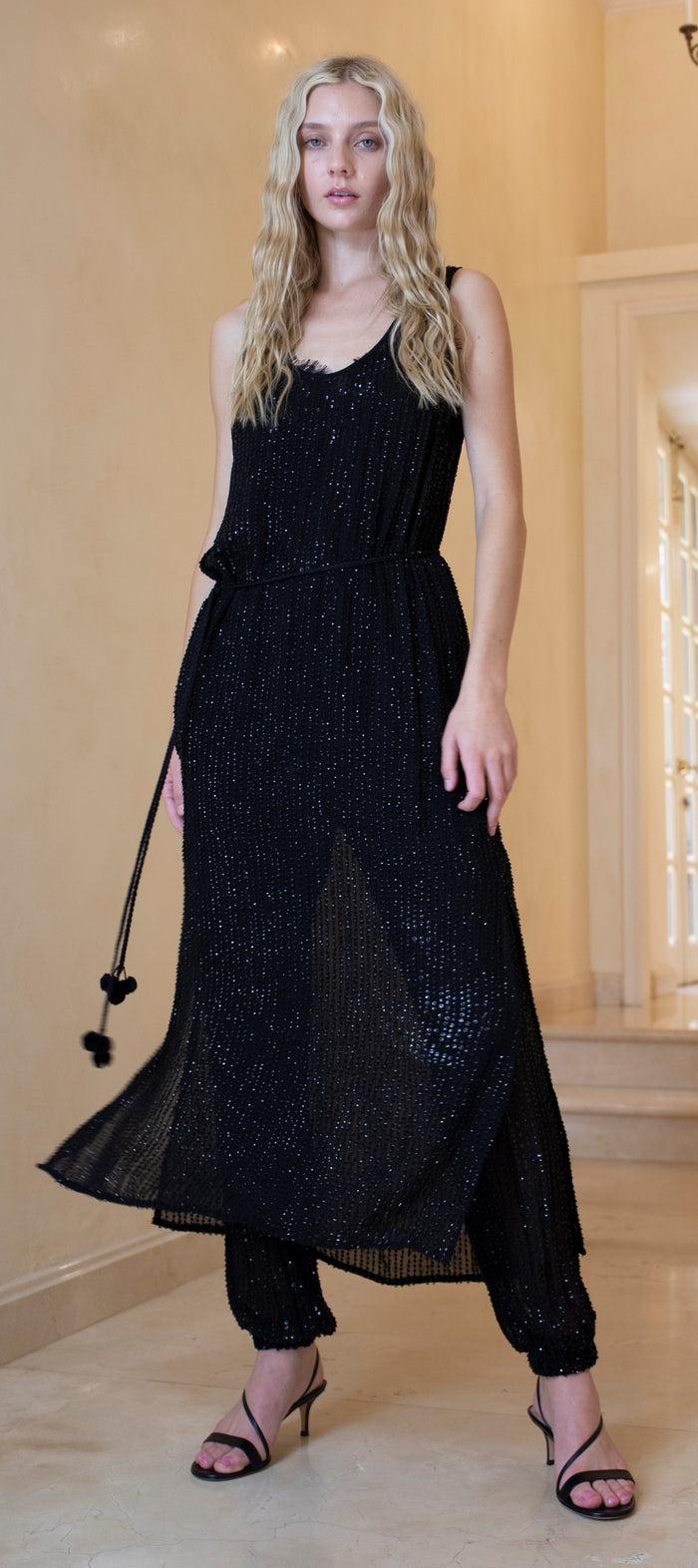 Gold Hawk Now 60% OFF -Liza Sequin Long Tank Dress