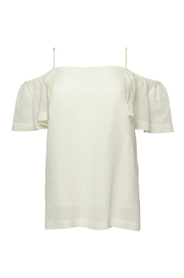 Gold Hawk Off-Shoulder Silk Cami Top