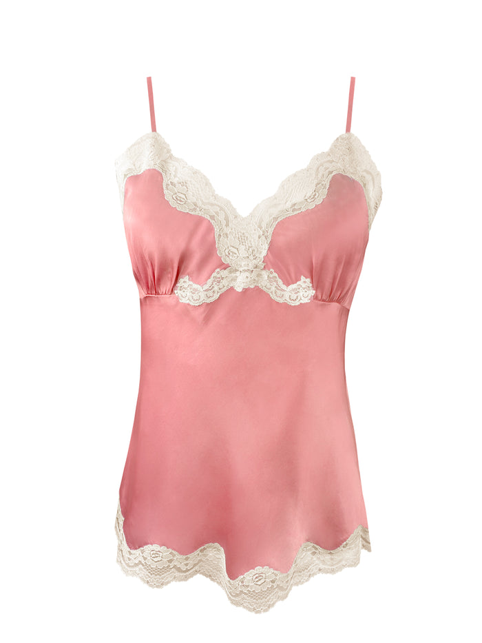 gold hawk Pearl Lace Two Tone Cami - Coral