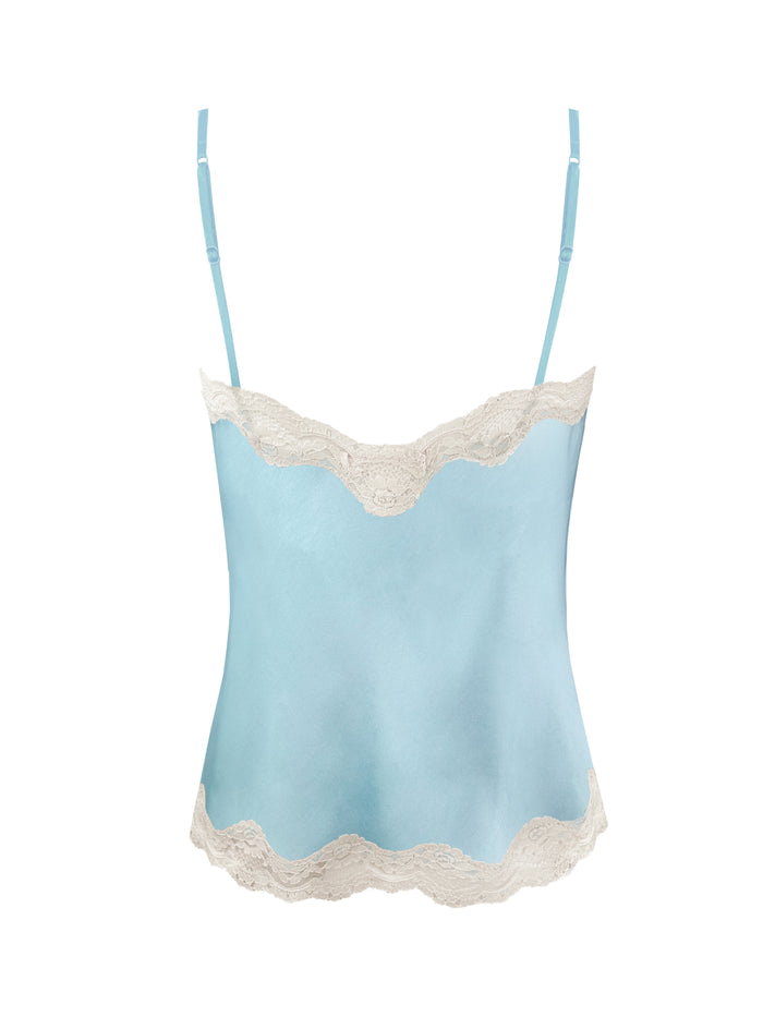 Gold Hawk Pearl Lace Two Tone Cami - Dream Blue