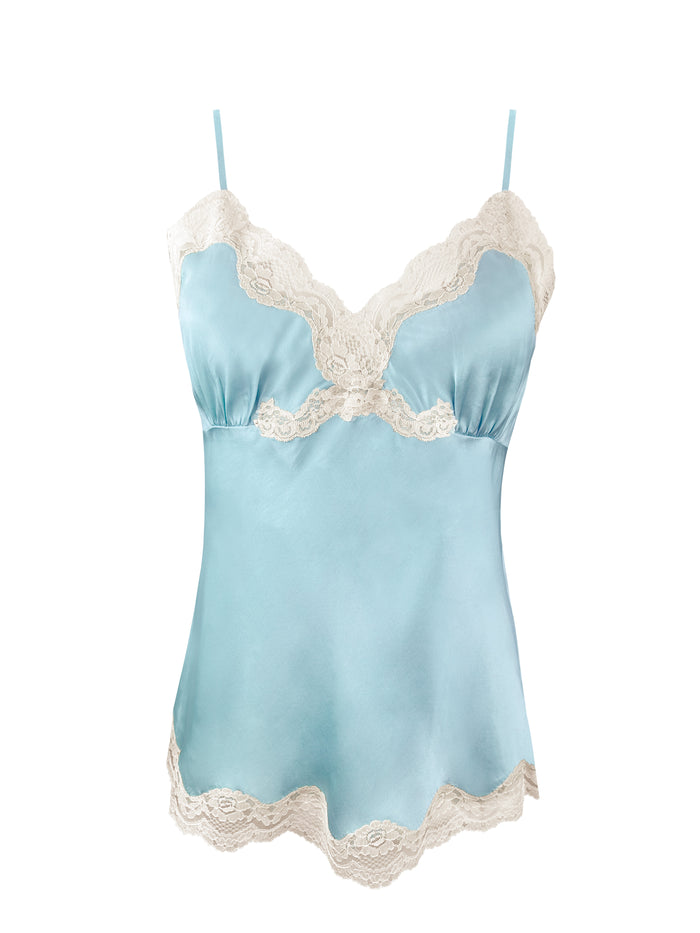 gold hawk Pearl Lace Two Tone Cami - Dream Blue