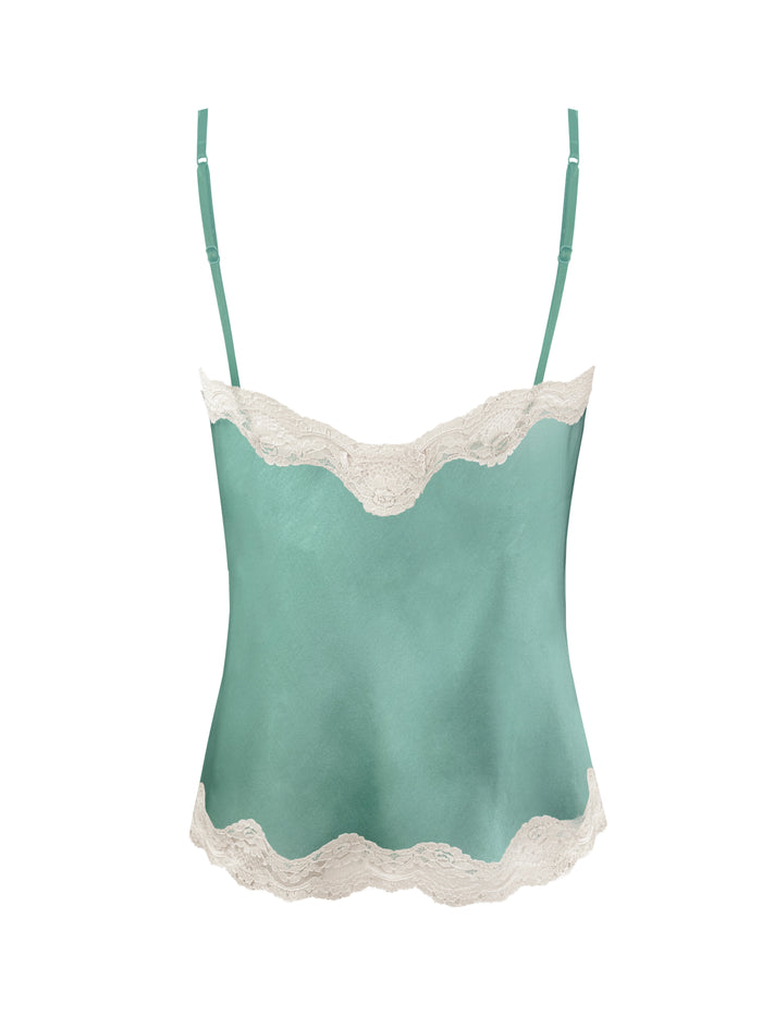 Gold Hawk Pearl Lace Two Tone Cami - Lagoon