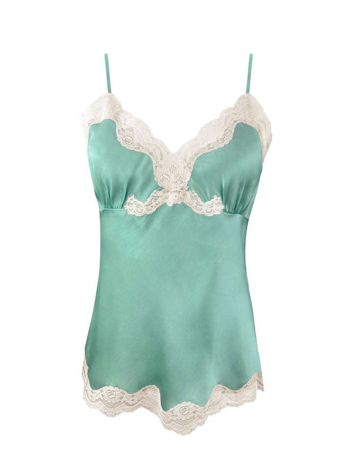 gold hawk Pearl Lace Two Tone Cami - Lagoon