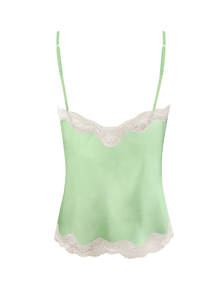 Gold Hawk Pearl Lace Two Tone Cami - Lime Sherbet