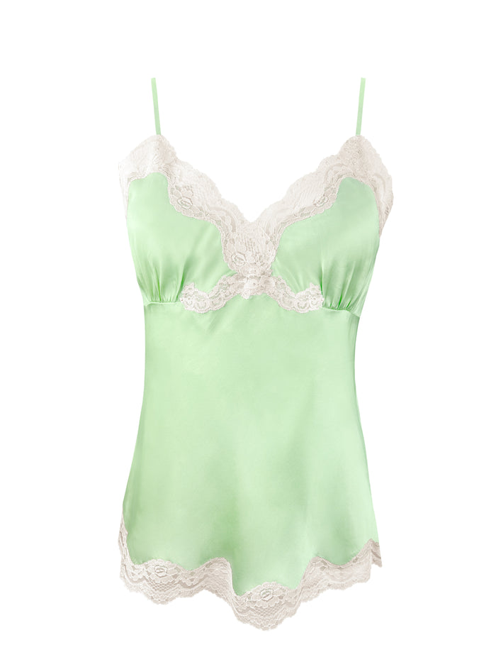 gold hawk Pearl Lace Two Tone Cami - Lime Sherbet