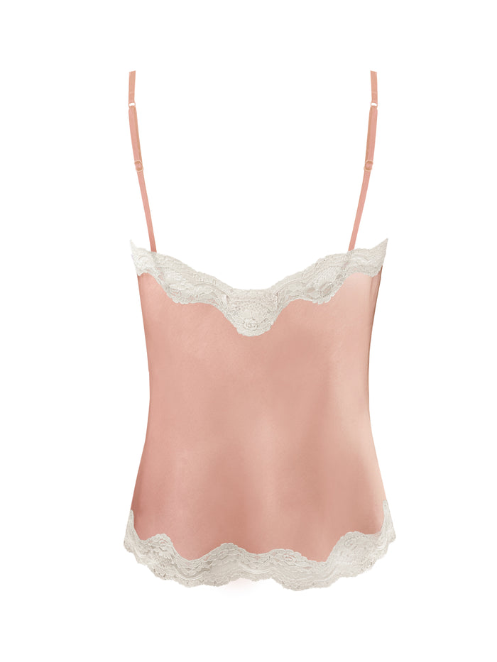 Gold Hawk Pearl Lace Two Tone Cami - Peach Nectar