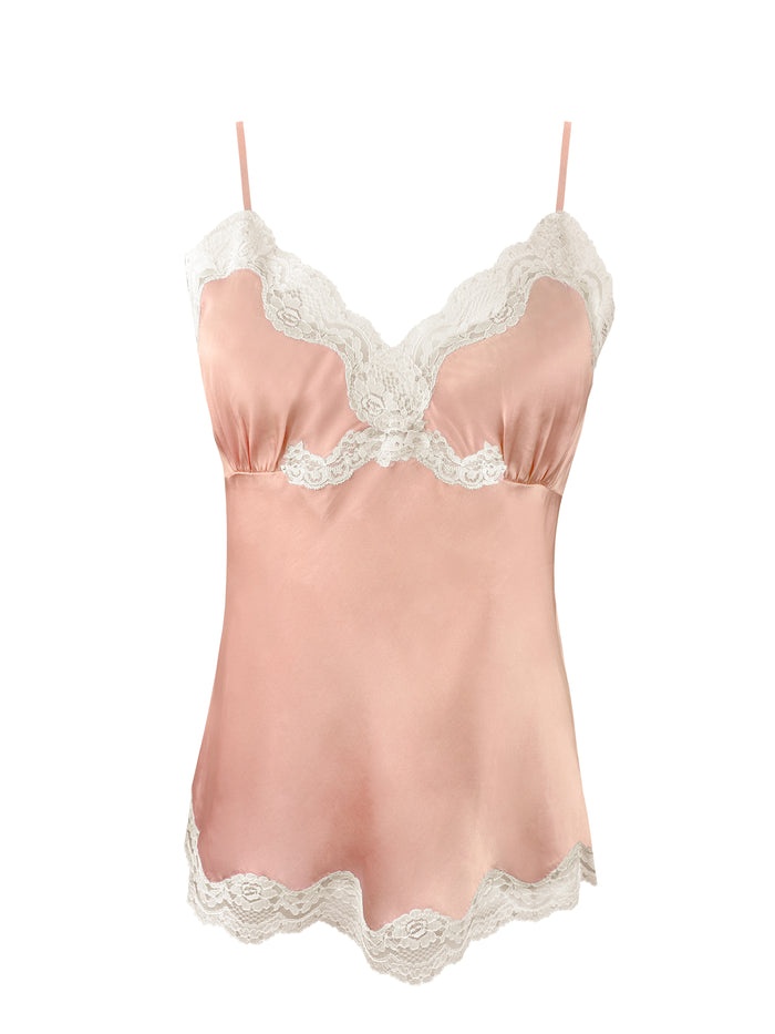 gold hawk Pearl Lace Two Tone Cami - Peach Nectar