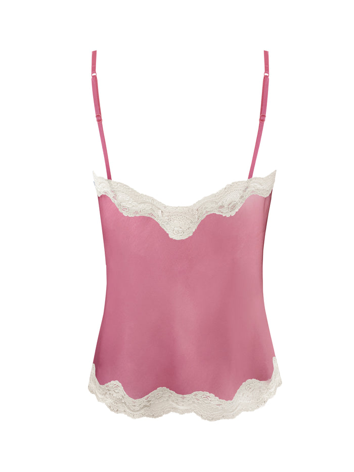 Gold Hawk Pearl Lace Two Tone Cami - Pink Lemonade