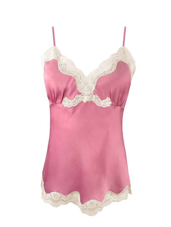 gold hawk Pearl Lace Two Tone Cami - Pink Lemonade