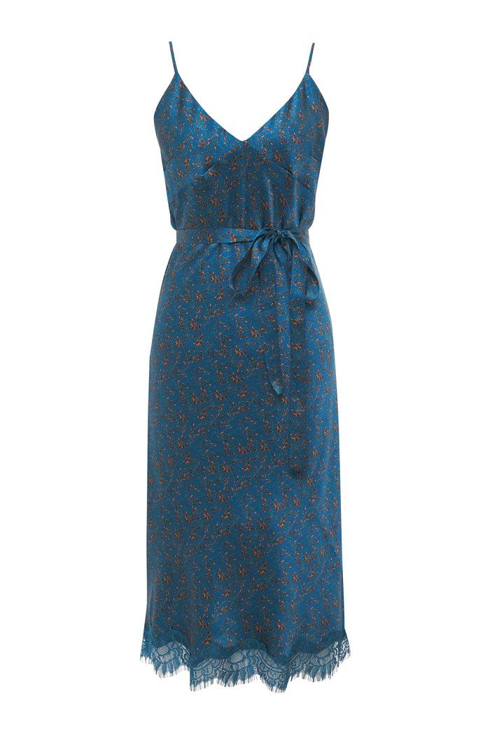 Gold Hawk Porcelain Blue Chloe Printed Dress
