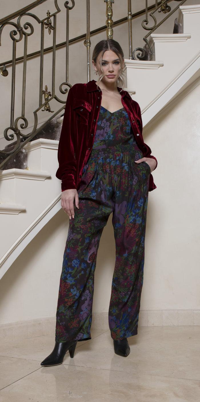 Gold Hawk Printed Silk Cami Chocolate Winter