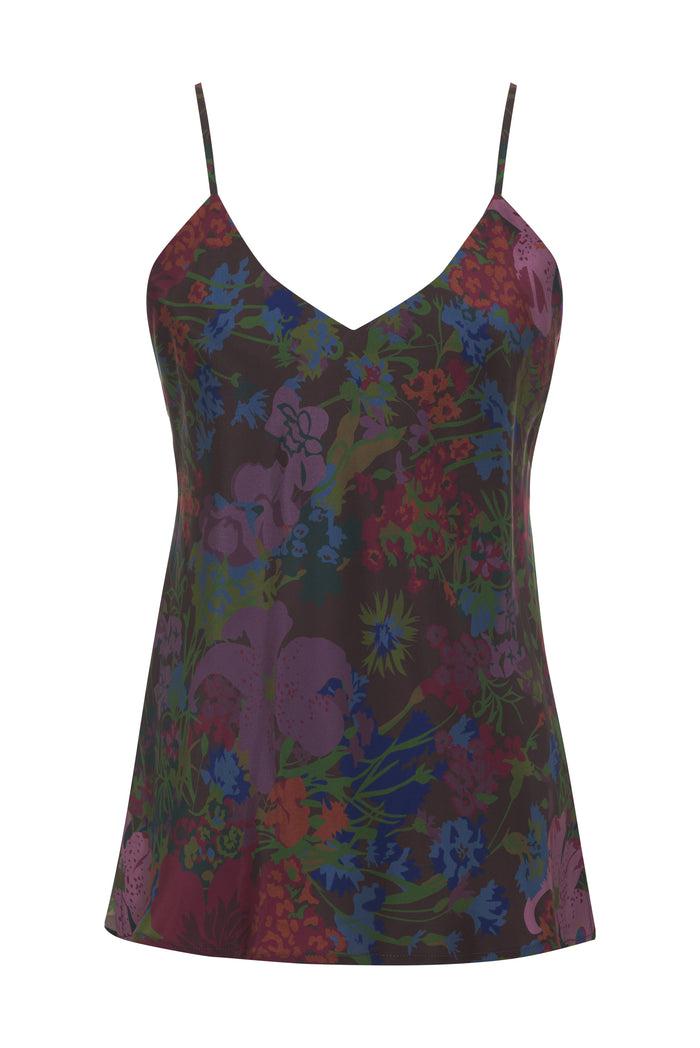 gold hawk Printed Silk Cami Chocolate Winter