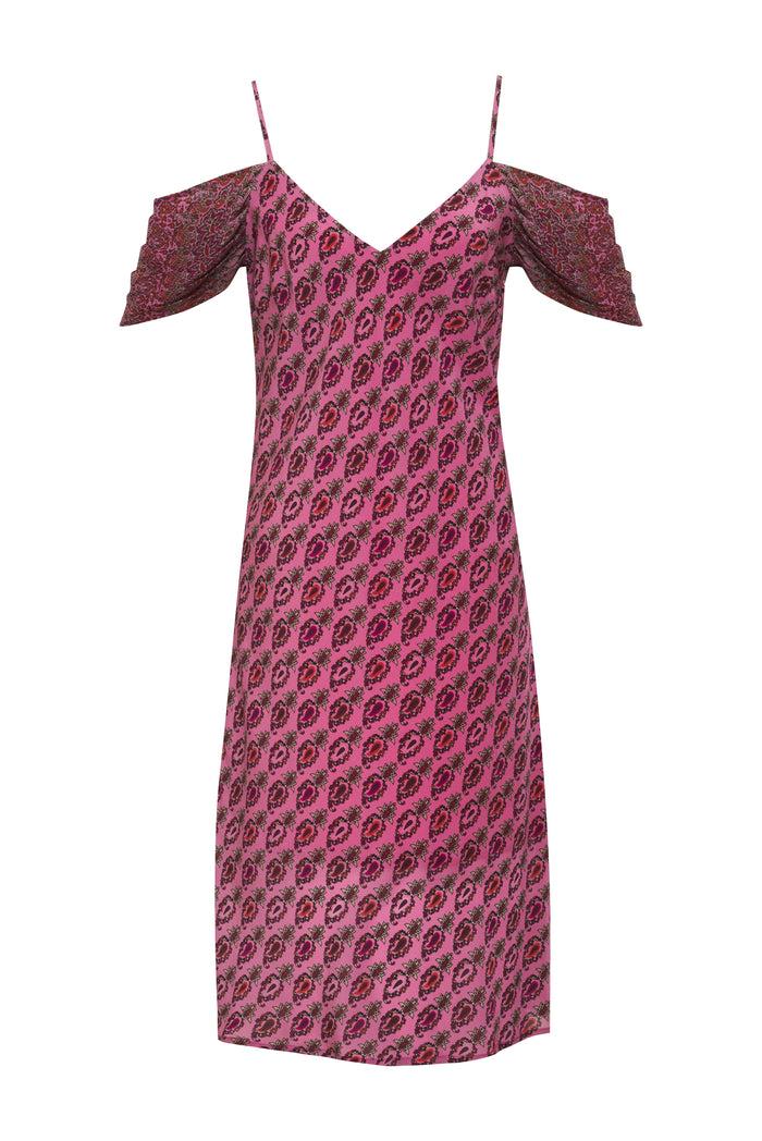 gold hawk Provence Noa Mid Length Slip Dress Pink