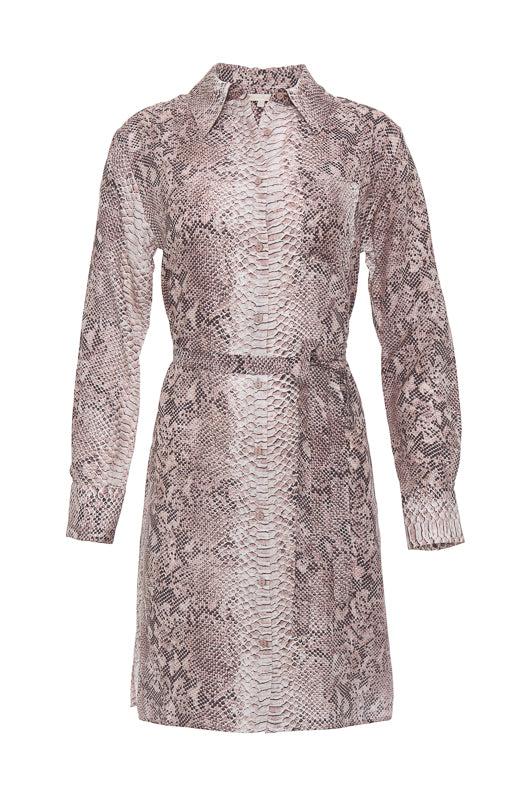 Gold Hawk Python Shirt Dress