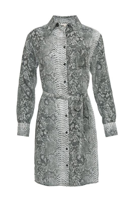 gold hawk Python Shirt Dress