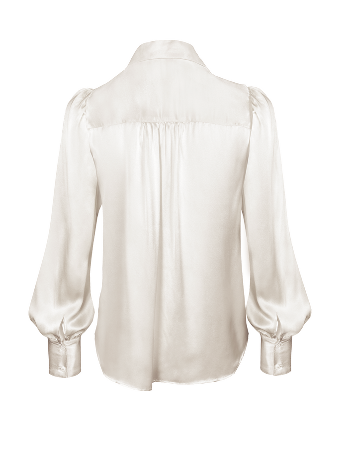 Gold Hawk Romantic Silk Shirt - Dove
