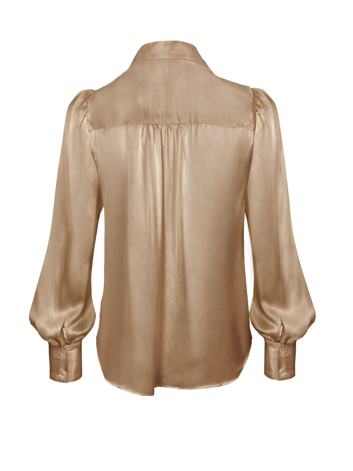 Gold Hawk Romantic Silk Shirt - Dune Sand