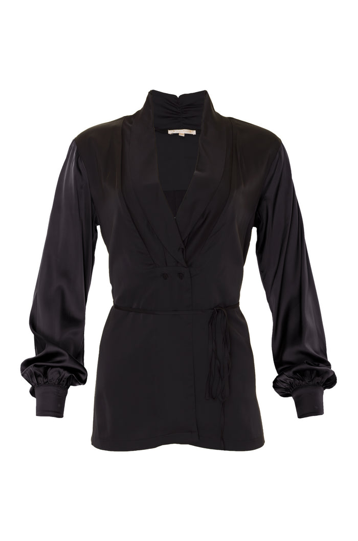 Gold Hawk Shawl Collar Long Sleeve Shirt