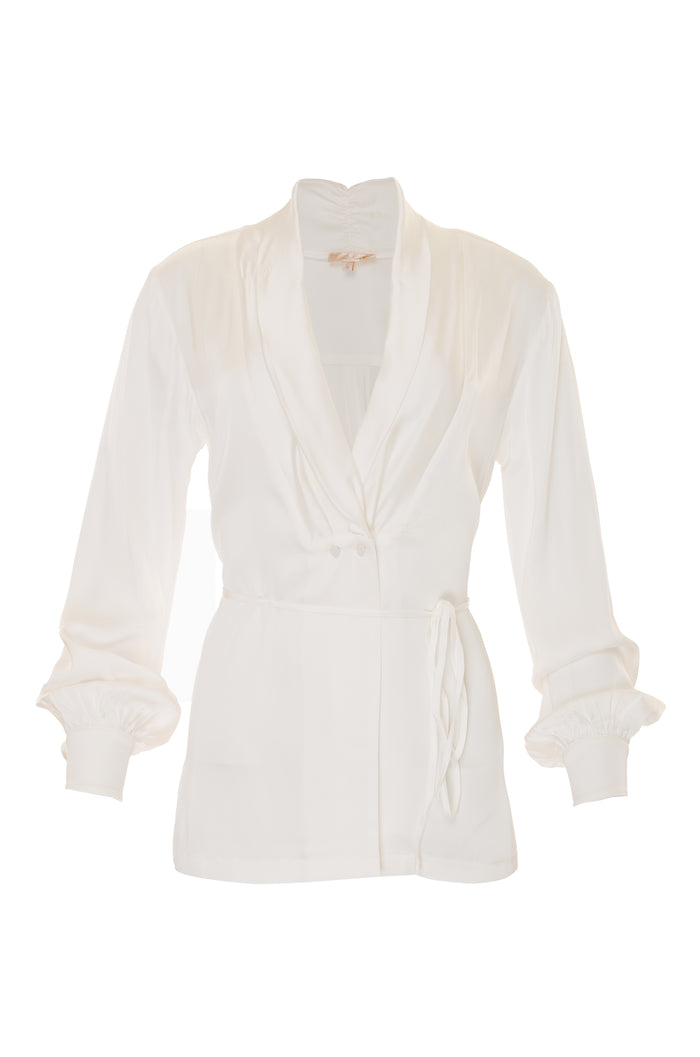 gold hawk Shawl Collar Long Sleeve Shirt