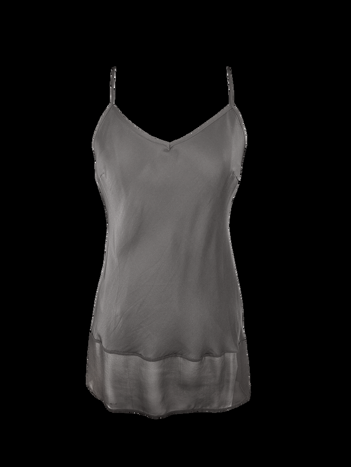 gold hawk Sheer Edge Silk Tunic Rock Grey