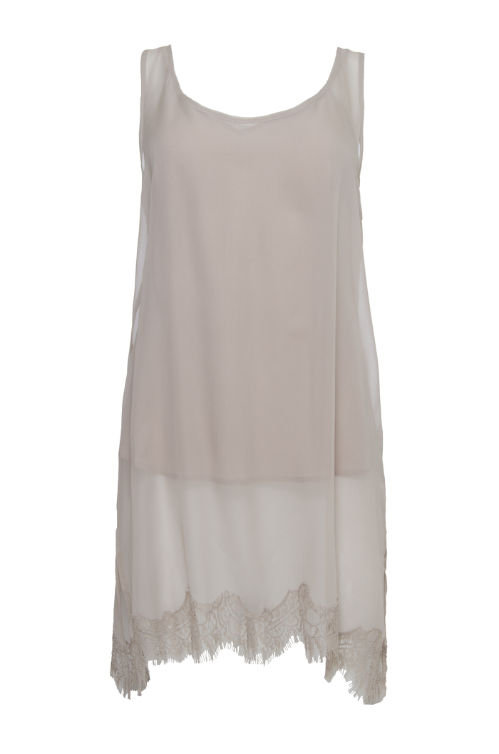 gold hawk Sheer Silk Tank Top