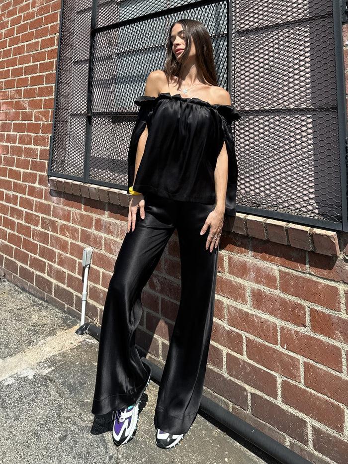 Gold Hawk Sheering Cape Top - Black