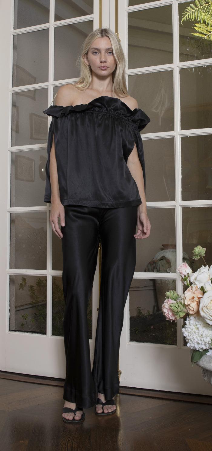 Gold Hawk Sheering Cape Top - Black