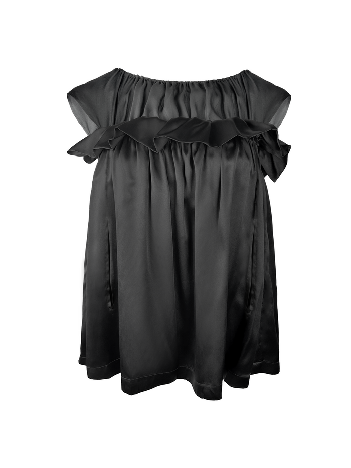 gold hawk Sheering Cape Top - Black
