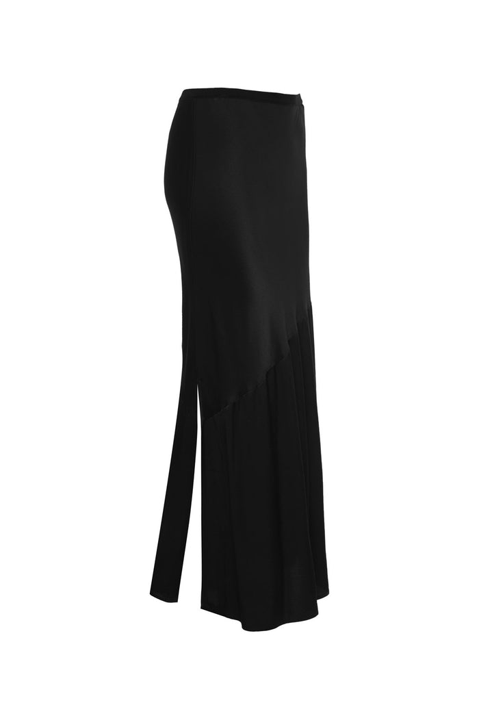 Gold Hawk Silvia Long Bias Skirt - Black