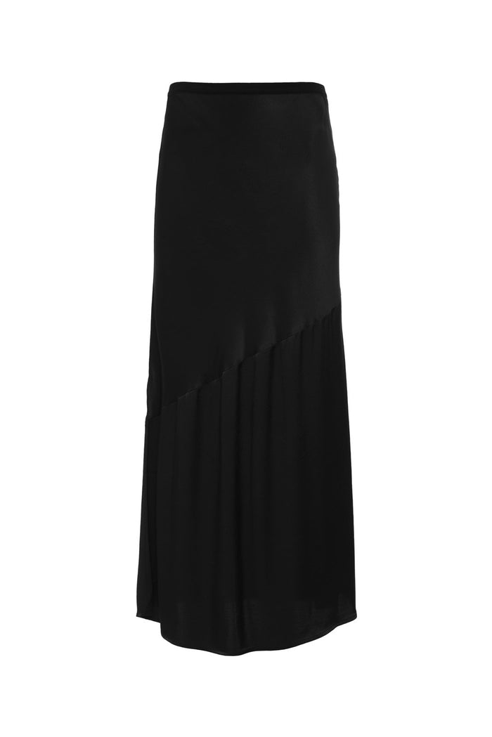 gold hawk Silvia Long Bias Skirt - Black