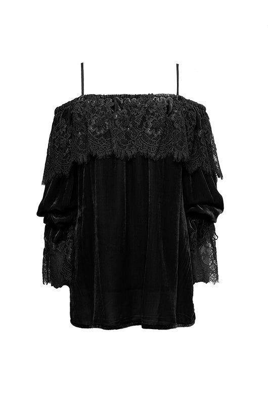 Gold Hawk Sophia Lace Velvet Top