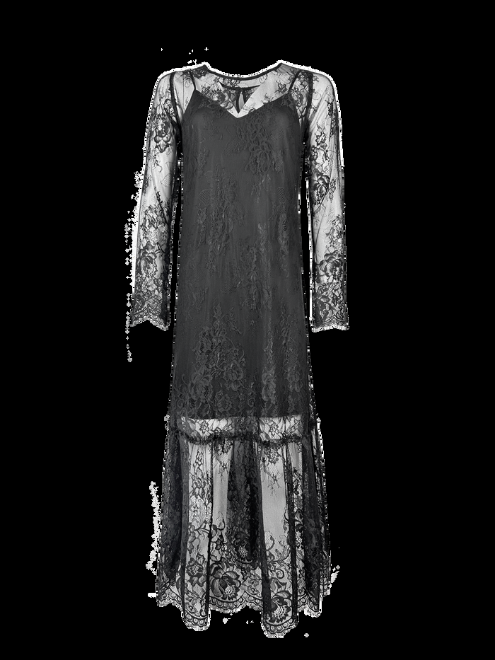 gold hawk Stacy Long Sleeve Ruffle Dress