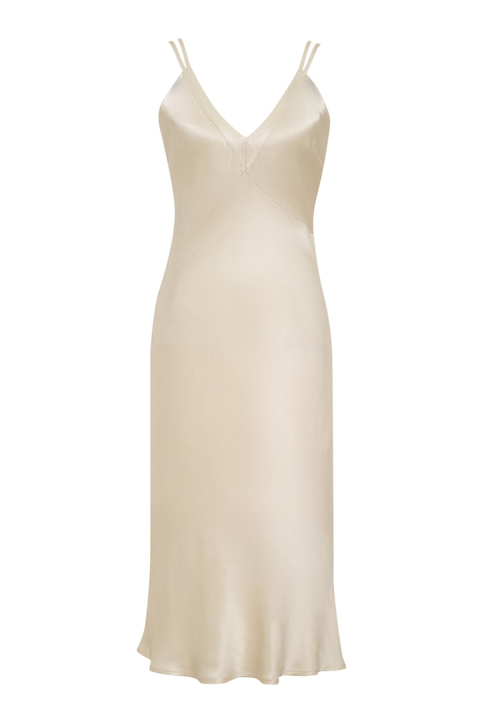 gold hawk Sylvia Bias Slip Dress