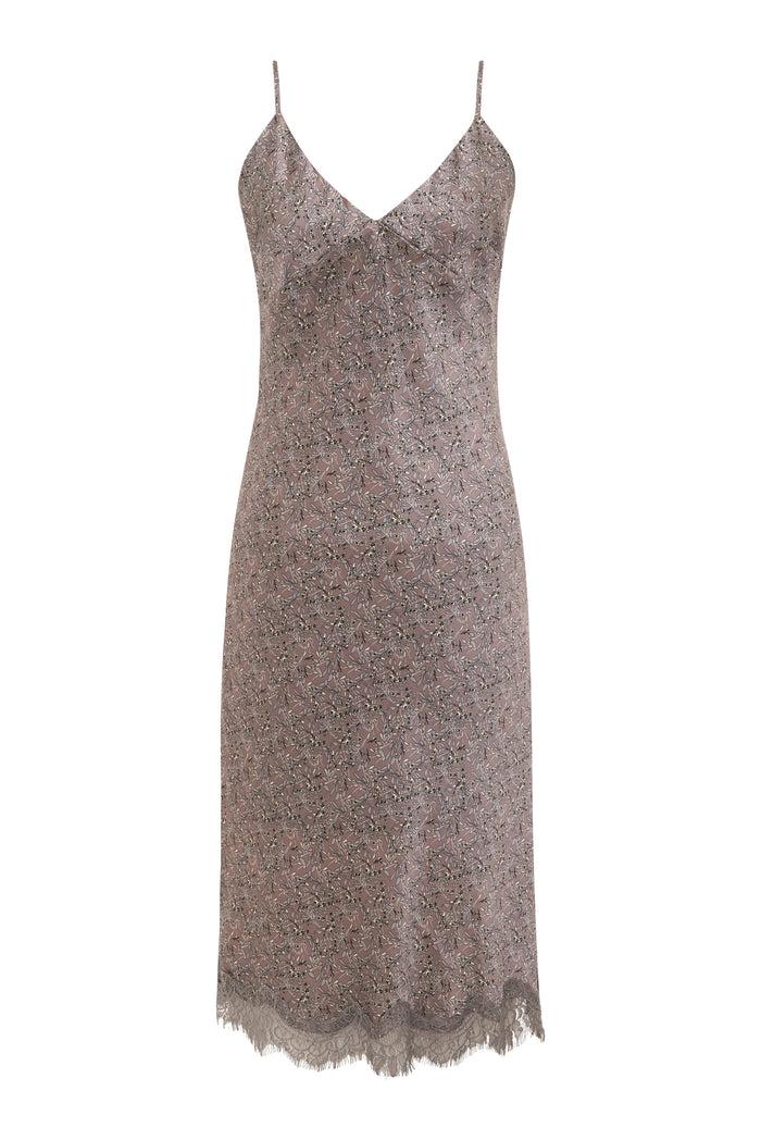 gold hawk Taupe Chloe Printed Dress